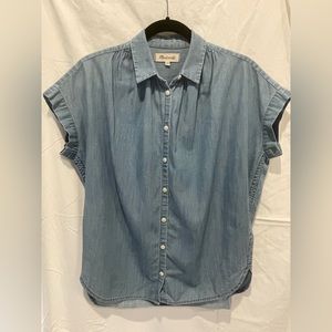 Madewell Light Weight Denim Cap Sleeve Shirt Women’s XXS